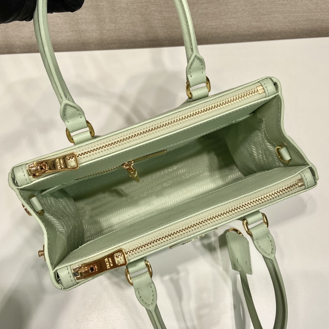 Prada Small Galleria Saffiano Leather Bag Tote Shoulder Bag Light Green 1BA896 